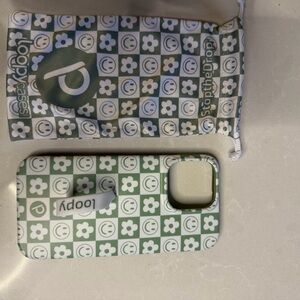 Loopy Case Green Floral Smiley Phone Cover